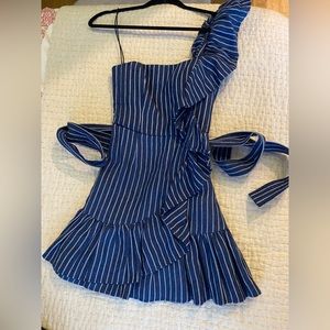Alexis denim one shoulder mini dress size xs